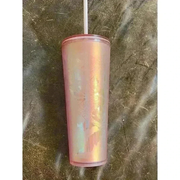 Starbucks 2022 Soft Touch Siren Rose Gold Copper Pink 24oz Venti Tumbler Rare - Picture 1 of 3